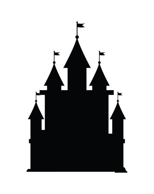 Sticker ardoise Château noir - 80x120 cm
