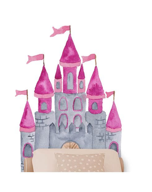 Sticker Château multicolore - 90x120 cm