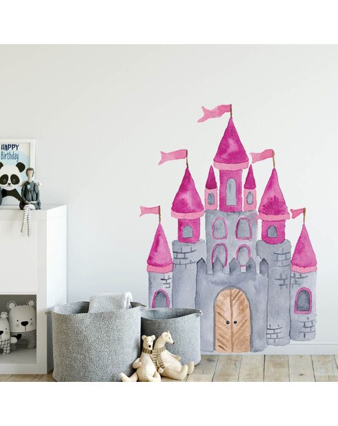 Sticker Château multicolore - 90x120 cm