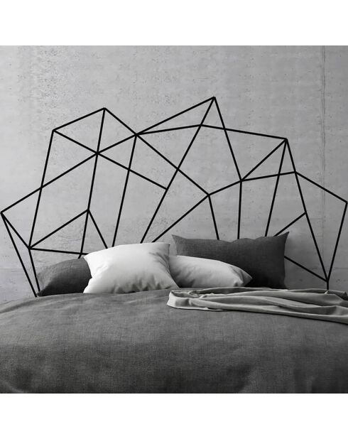 Sticker tête de lit géométrique noir - 90x130 cm