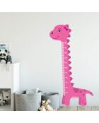 Sticker Toise Dinosaure  rose - 85x160 cm