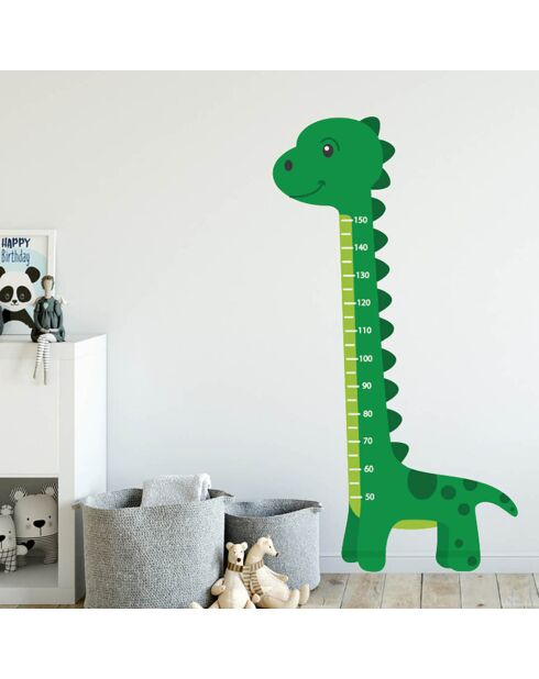Sticker Toise Dinosaure vert - 85x160 cm