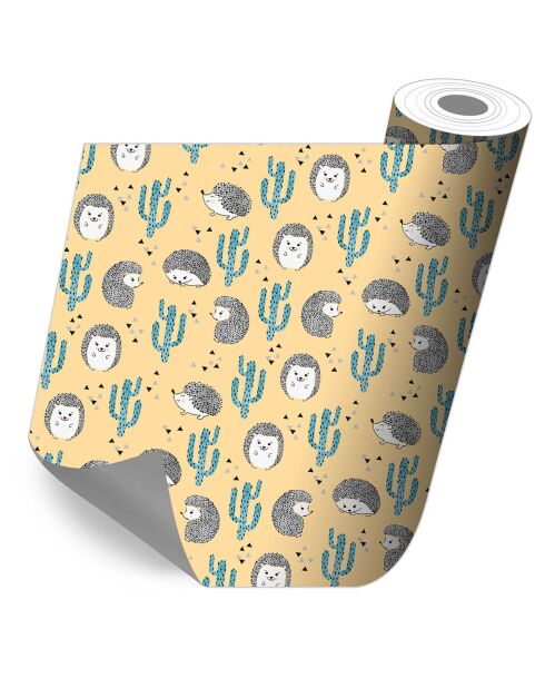 Rouleau autocollant Hérissons et cactus multicolore - 80x210 cm