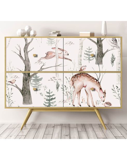 Rouleau d'autocollants Forêt d'automne multicolore - 80x210 cm