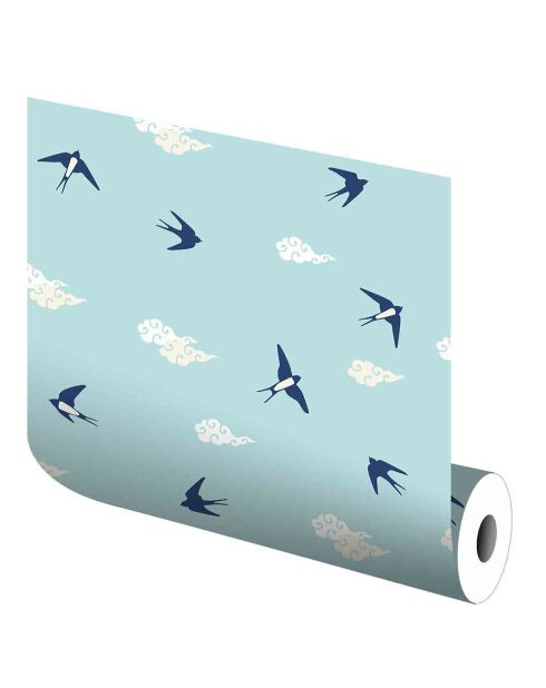 Autocollant Vinyle Hirondelles multicolore - 65x300 cm