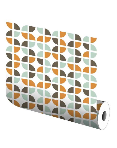 Vinyle autocollant Rétro multicolore - 65x300 cm
