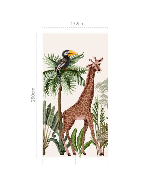 Papier peint mural Jungle  multicolore - 132x250 cm