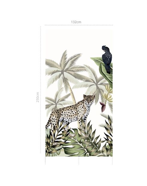 Papier peint mural Jungle  multicolore - 132x250 cm