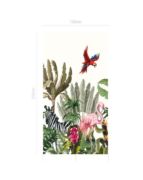 Papier peint mural Jungle  multicolore - 132x250 cm