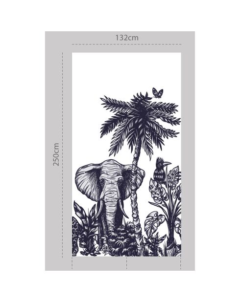 Papier peint mural Jungle  multicolore - 132x250 cm
