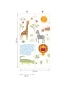 Papier peint textile en vinyle adhésif Safari des enfants  multicolore - 132x250 cm