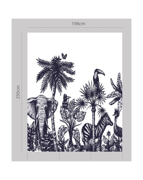 Papier peint mural Jungle  multicolore - 198x250 cm