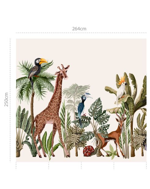 Papier peint mural Jungle  multicolore - 250x264 cm