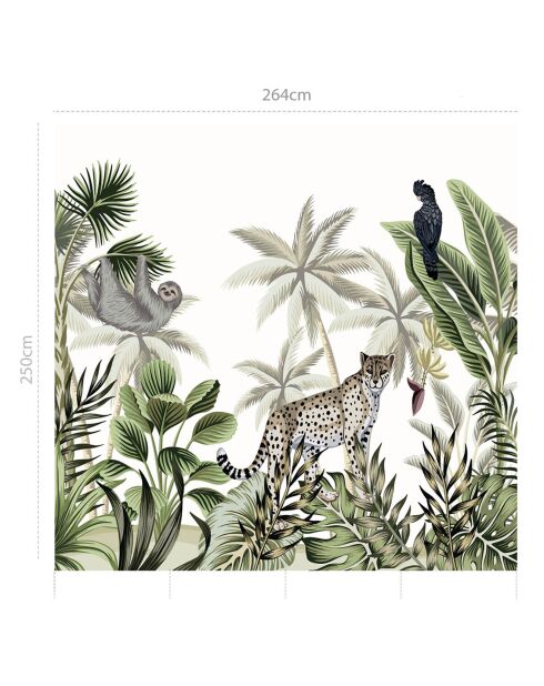 Papier peint mural Jungle  multicolore - 250x264 cm