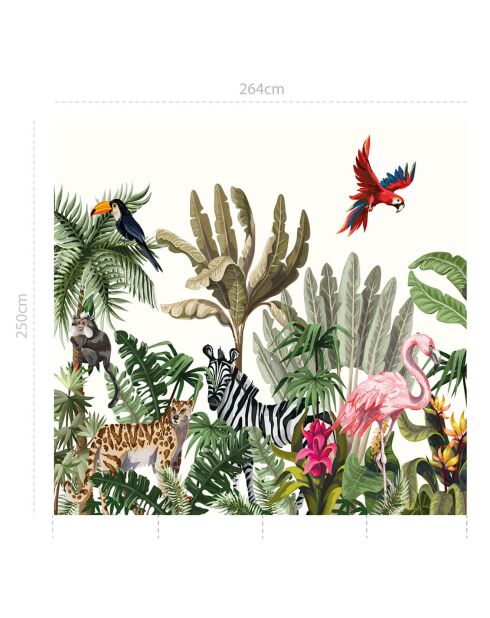 Papier peint mural Jungle  multicolore - 250x264 cm