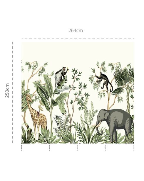 Papier peint mural Jungle  multicolore - 250x264 cm