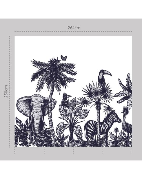 Papier peint mural Jungle  multicolore - 250x264 cm
