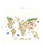 Papier peint mural Mappemonde multicolore - 250x264 cm