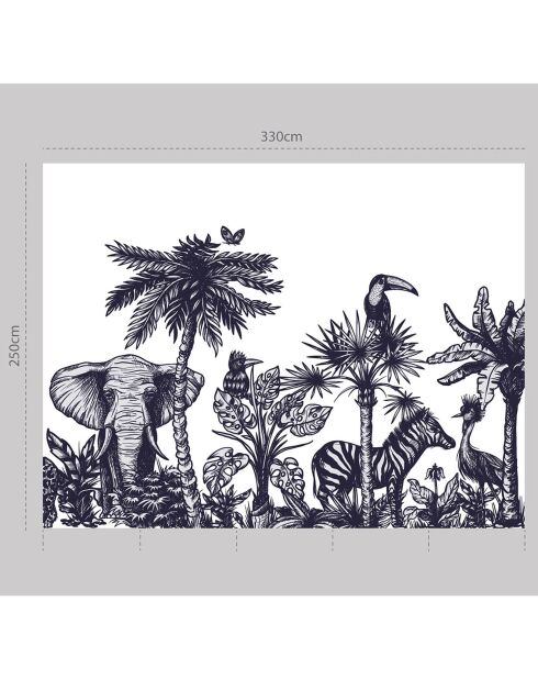 Papier peint mural Jungle  multicolore - 250x330 cm