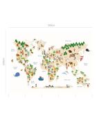 Papier peint mural Mappemonde multicolore - 250x330 cm