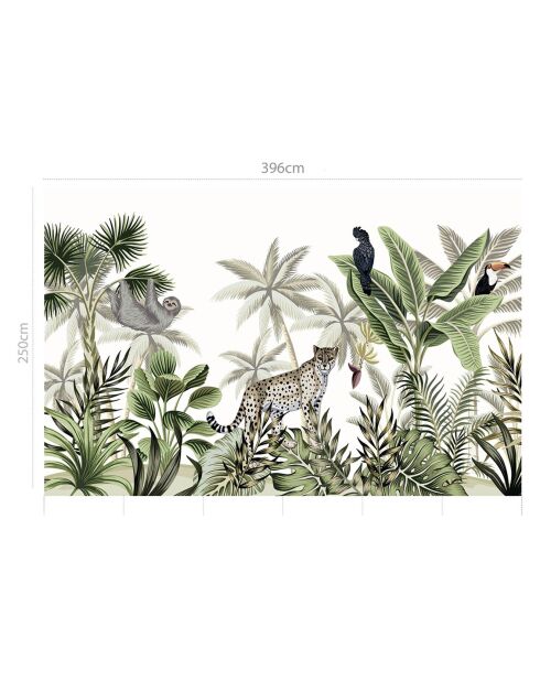 Papier peint mural Jungle  multicolore - 250x396 cm