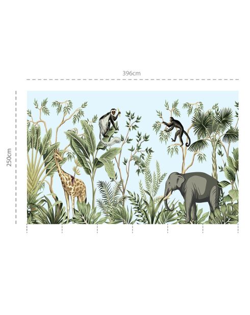 Papier peint mural Jungle  multicolore - 250x396 cm