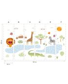 Papier peint textile en vinyle adhésif Safari des enfants  multicolore - 250x396 cm