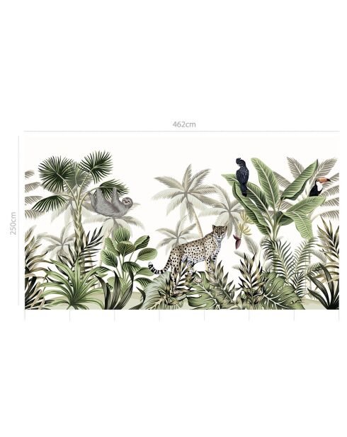 Papier peint mural Jungle  multicolore - 250x462 cm