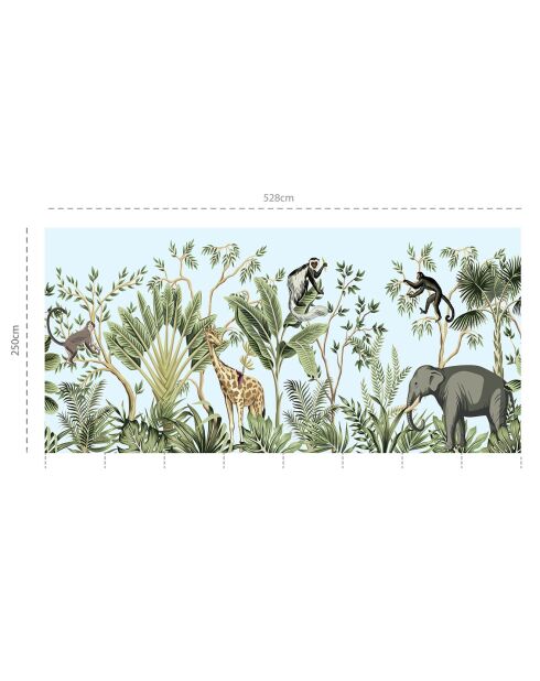 Papier peint mural Jungle  multicolore - 250x528 cm