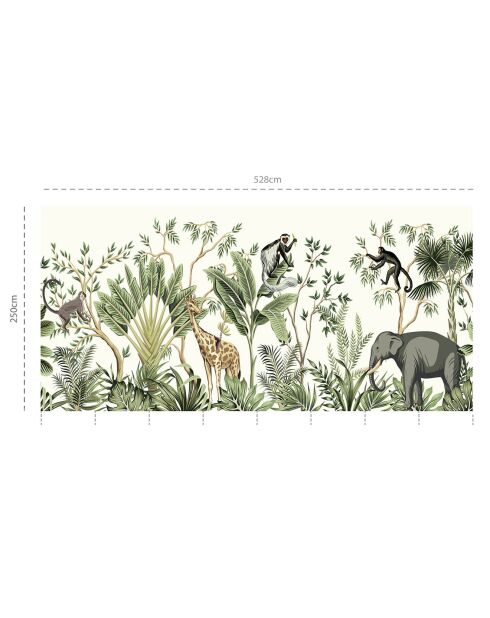 Papier peint mural Jungle  multicolore - 250x528 cm