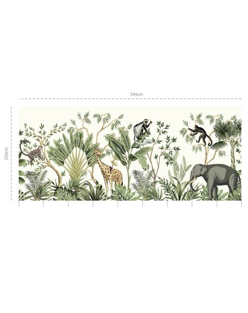 Papier peint mural Jungle  multicolore - 250x594 cm