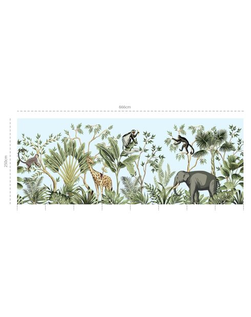 Papier peint mural Jungle  multicolore - 250x666 cm