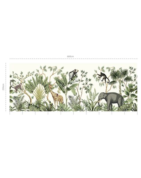 Papier peint mural Jungle  multicolore - 250x666 cm