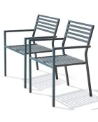 2 sillas de jardín apilables GASTON antracita - 60x55x82 cm