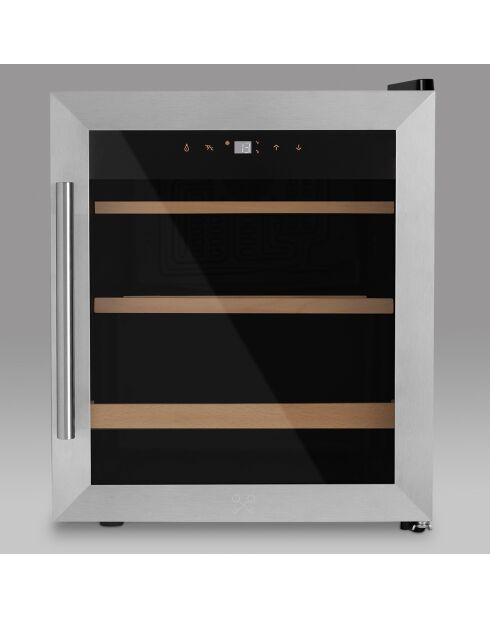 Vrijstaande wijnkoeler met 15 flessen zwart/grijs - 43x48x51,3 cm