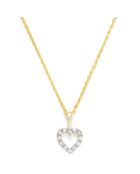 Pendentif Mini Coeur Diamants 0.04 ct or jaune