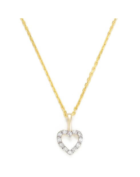 Pendentif Mini Coeur Diamants 0.04 ct or jaune