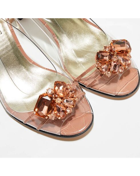 Slingbacks en Plexi Nulaco nude - Talon 7.5 cm