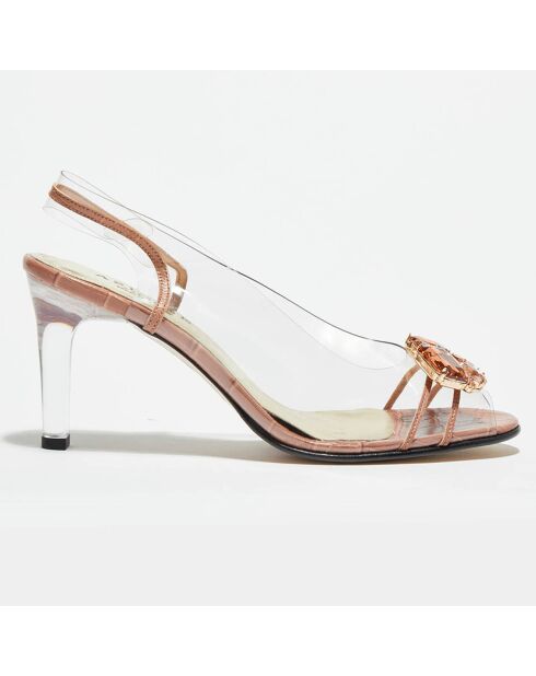 Slingbacks en Plexi Nulaco nude - Talon 7.5 cm