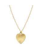 Collier Coeur Strié en laiton doré