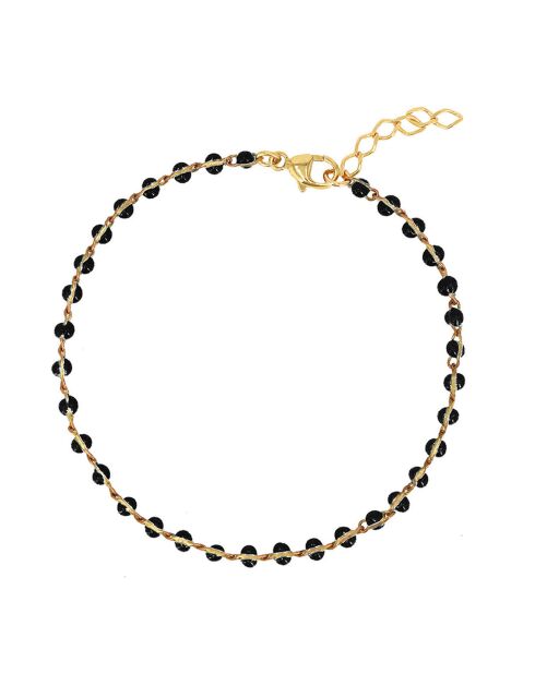 Bracelet Ibiza en laiton doré & Résine noire