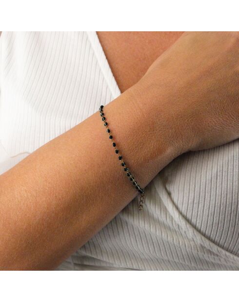 Bracelet Ibiza en laiton doré & Résine noire