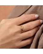 Bague ajustable Alizée en laiton doré