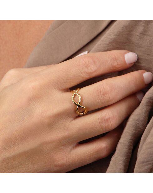 Bague ajustable Alizée en laiton doré