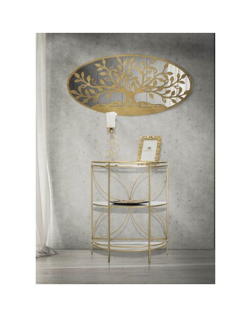 Portacandele in metallo dorato e bianco - 13x10x31,5 cm