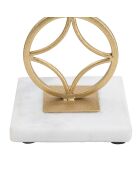 Bougeoir en métal star doré/blanc - 10x10x32 cm
