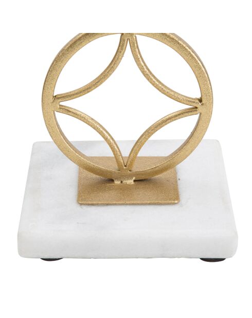 Bougeoir en métal star doré/blanc - 10x10x32 cm