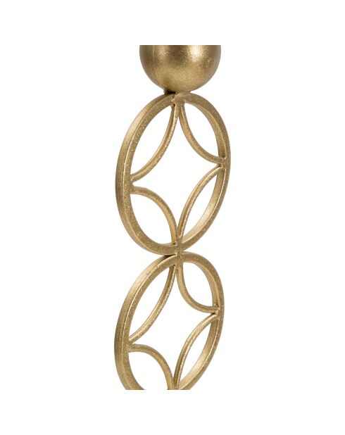 Portavelas de metal con forma de estrella dorada/blanca - 10x10x32 cm