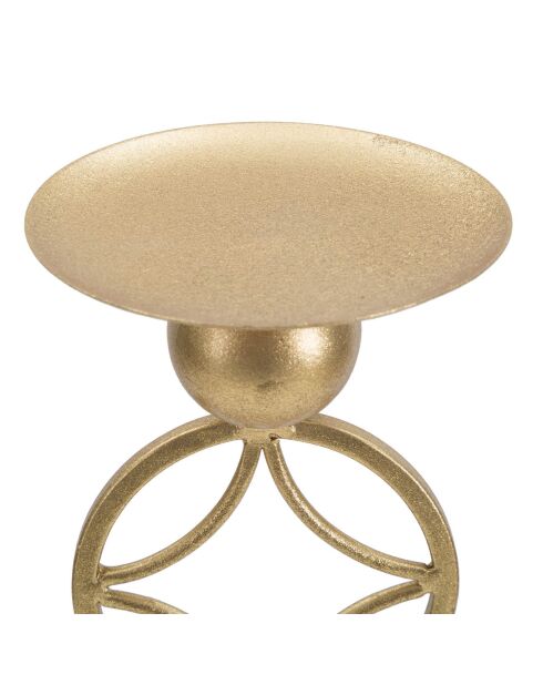 Portavelas de metal con forma de estrella dorada/blanca - 10x10x32 cm