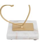 Bougeoir en métal hearts doré/blanc - 14.5x10x32.5 cm